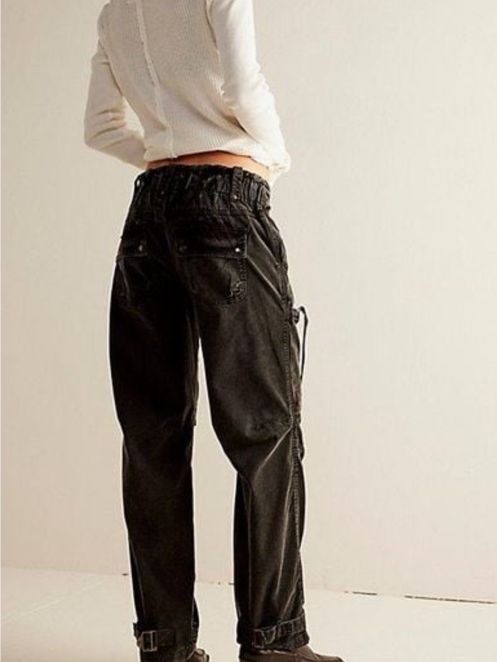 Free People We The Free Cargo Pants Black Utility can’t compete NWT Size L - Picture 6 of 12